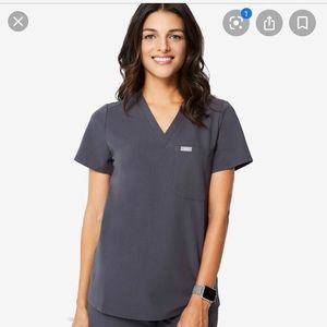 Figs Catarina Scrub Top —Charcoal